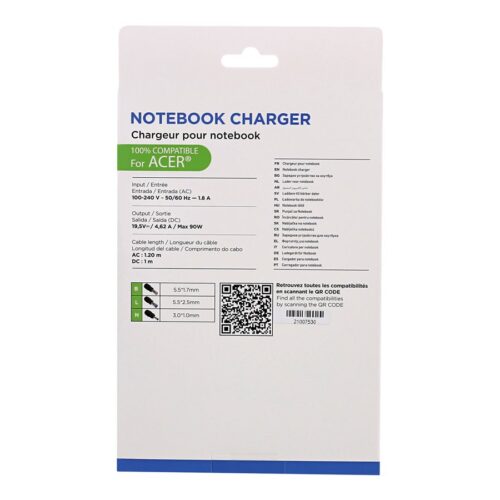 TNB Universal Power Supply For Notebooks Up To 17p Compatible With Most 19V Powered Notebooks 90W Max 9 Adapters