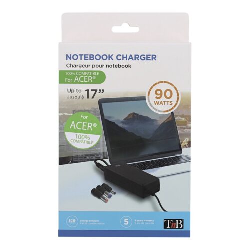 TNB Universal Power Supply For Notebooks Up To 17p Compatible With Most 19V Powered Notebooks 90W Max 9 Adapters
