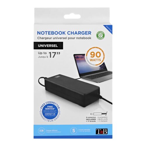 TNB Universal Power Supply For Notebooks Up To 17p Compatible With Most 19V Powered Notebooks 90W Max 9 Adapters