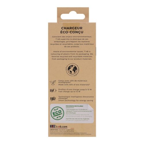 TNB USB Eco-friendly Wall Charger 2.4A Sand