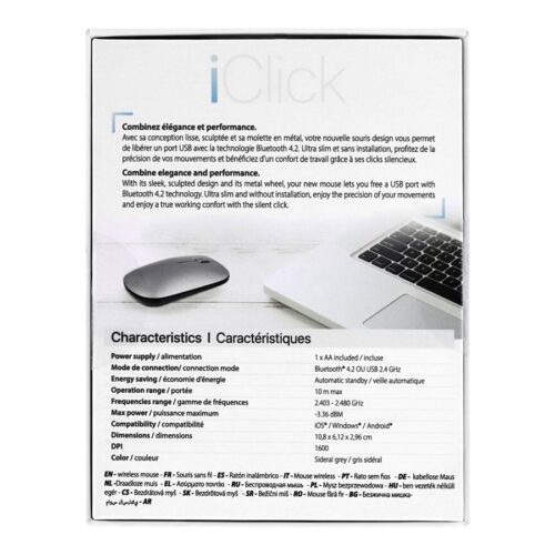 TNB Wireless Mac Mouse Dual Receiver Combine Elegance And Performance Smooth Sculpted And Metal Wheel Design