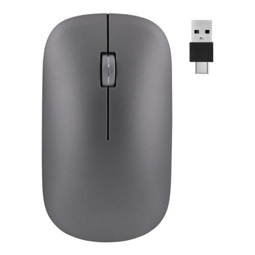 TNB Wireless Rechargeable Mouse Usb-C Aluinium Body And Scroll Magnetic Top Cover Triple Connect Bluetooth + 2.4Ghz Usb-A