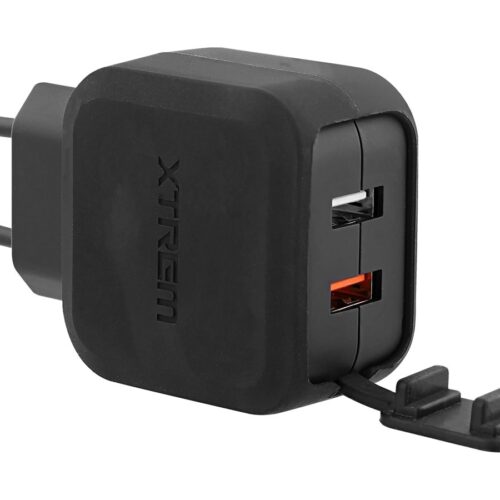 TNB XTREMWORK 30W Mains 2 USB Charger Black