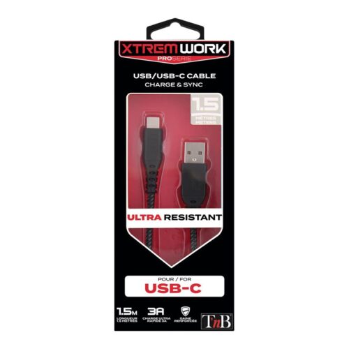 TNB XTREMWORK USB/USB-C 1.5m Cable Black/Grey