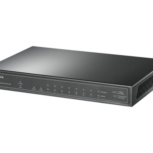 TP-LINK 10-Port Gigabit PoE+ Switch 8 Gigabit PoE+ Ports 1 Gigabit RJ45 Ports and 1 Gigabit SFP Slots 802.3at/af 63W PoE Power