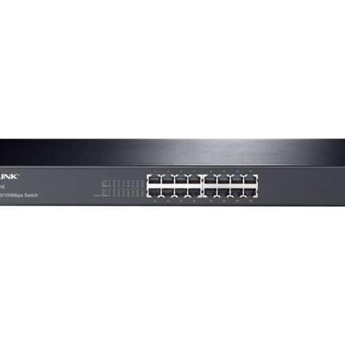 TP-LINK 16-port 10/100M Switch 16 10/100M RJ45 ports 1U 19-inch rack-mountable steel case