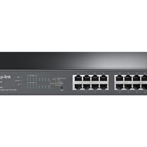 TP-LINK 16-Port Gigabit Desktop/Rackmount PoE+ Easy Smart Switch 16 Gigabit RJ45 ports including 8 PoE+ ports 110W PoE Power supply