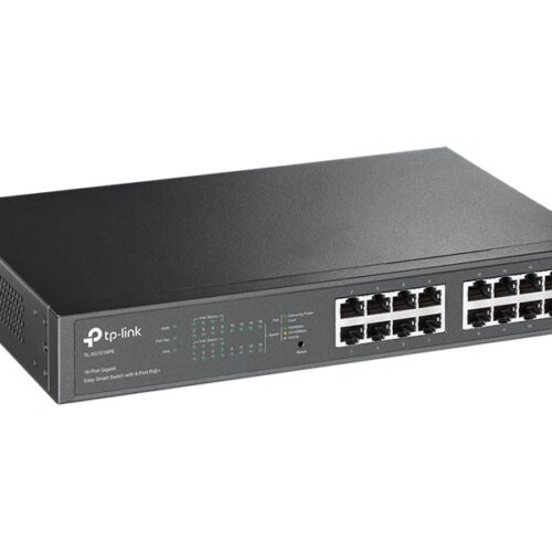 TP-LINK 16-Port Gigabit Desktop/Rackmount PoE+ Easy Smart Switch 16 Gigabit RJ45 ports including 8 PoE+ ports 110W PoE Power supply