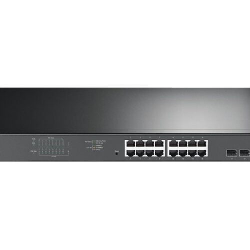 TP-LINK 16-Port Gigabit PoE+ Easy Smart Switch 16 Gigabit RJ45 Ports 2 SFP Slots 802.3at/af 192W PoE Power 1U 19p Rack-mountable