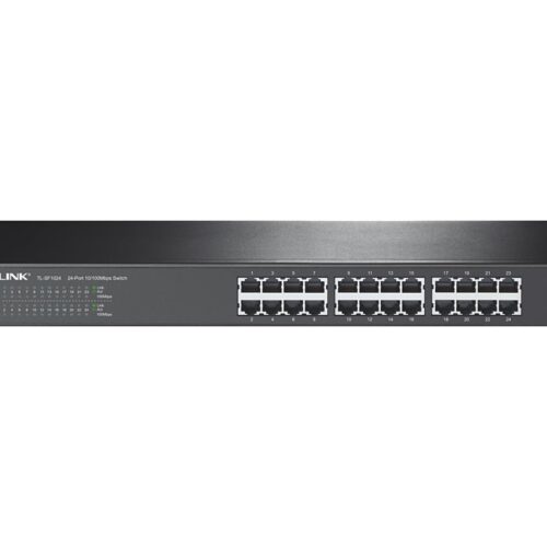 TP-LINK 24-port 10/100M Switch 24 10/100M RJ45 ports 1U 19-inch rack-mountable steel case