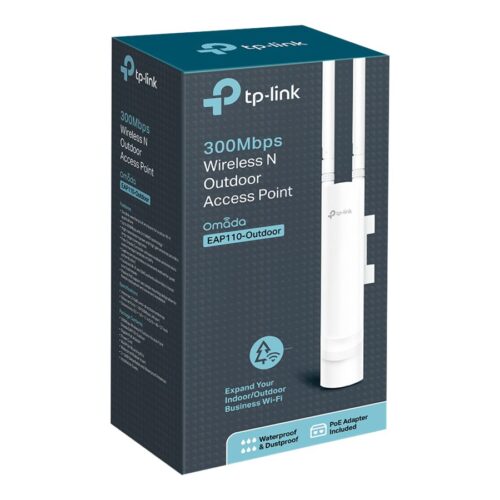 TP-LINK 300Mbps Wireless N Outdoor Access Point, Qualcomm, 300Mbps at 2.4GHz, 802.11b/g/n, 1 10/100Mbps LAN, Passive PoE Supported,