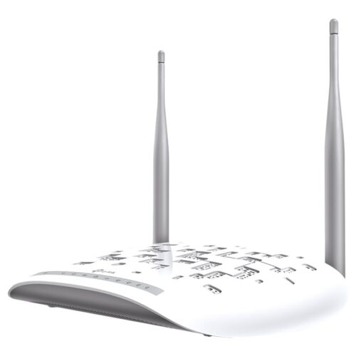 TP-LINK 300Mbps Wireless N USB VDSL2 Modem Router Broadcom, 802.11b/g/n 300Mbps at 2.4GHz 4 FE LAN ports 1 USB 2.0 Port 2 fixed ant