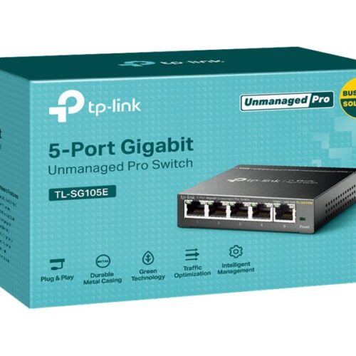 TP-LINK 5-Port Gigabit Desktop Easy Smart Switch 10/100/1000Mbps RJ45 ports MTU/Port/Tag-based VLAN QoS IGMP Snooping