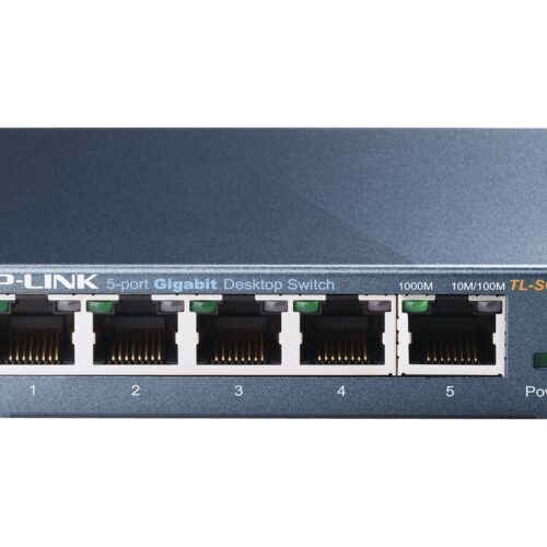 TP-LINK 5-port Metal Gigabit Switch 5 10/100/1000M RJ45 ports supports GMP Snooping IEEE 802.1p QoS Plug and Play metal case
