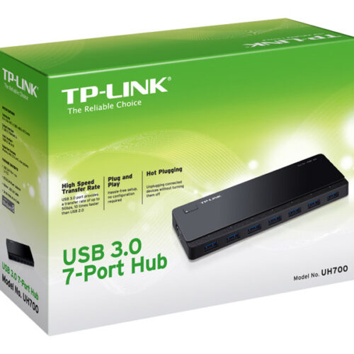 TP-LINK 7-port USB 3.0 Hub Desktop 12V/2.5A power adapter included