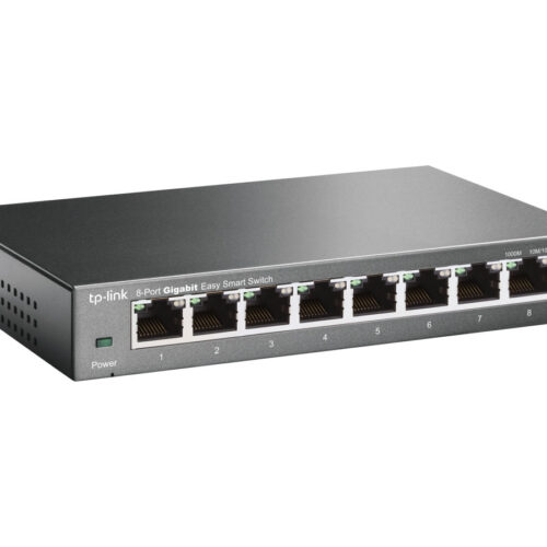 TP-LINK 8-Port Gigabit Easy Smart Switch 8 10/100/1000Mbps RJ45 ports MTU/Port/Tag-based VLAN QoS IGMP Snooping