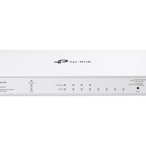 TP-LINK 8-Port Gigabit Smart Switch with 4-Port PoE+ 4x Gigabit PoE+ Ports 802.3at/af 62 W PoE Power Desktop Steel Case