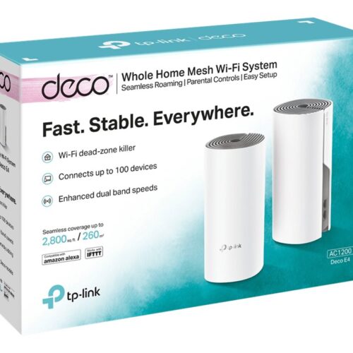 TP-LINK AC1200 Whole-Home Mesh Wi-Fi System Qualcomm CPU 867Mbps at 5GHz+300Mbps at 2.4GHz 2 10/100Mbps Ports 2 internal antennas