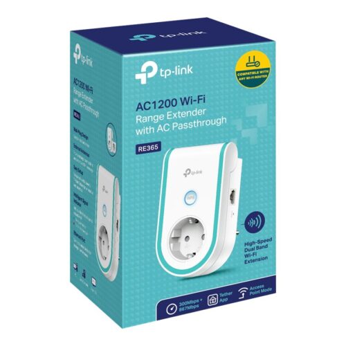 TP-LINK AC1200 Wi-Fi Range Extender 10/100Mbps Port 867Mbps at 5GHz + 300Mbps at 2.4GHz