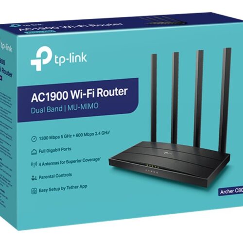 TP-LINK Archer C80 AC1900 Dual band Wireless 802.11ac Gbit router 4xLAN MU-MIMO