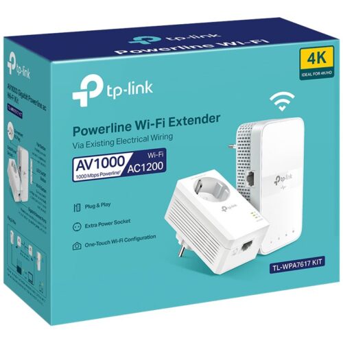 TP-LINK AV1000 Gigabit Powerline AC1200 Wi-Fi KitTP-LINK AV1000 Gigabit Powerline AC1200 Wi-Fi Kit (2 CPL)