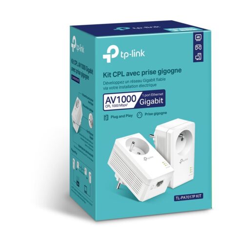 TP-LINK AV1000 Passthrough Powerline KIT Broadcom 1 Gigabit Port