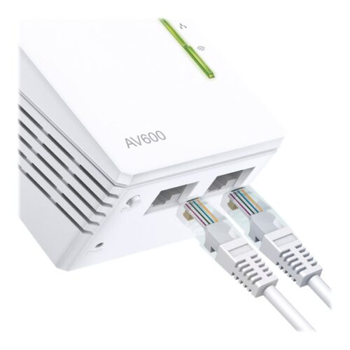 TP-LINK AV600 2-port Powerline WiFi Extender 500Mbps Powerline datarate 300Mbps wireleses N Plug and Play 2 fast ethernet port