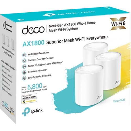 TP-LINK AX1800 Whole Home Mesh Wi-Fi 6 System 574Mbps at 2.4GHz + 1201Mbps at 5GHz