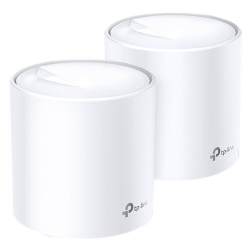 TP-LINK Deco X60 AX3000 Wi-Fi 6 Whole-Home Mesh System 2-pack Quad-core CPU 2x GE RJ45 4xint.antennas MU-MIMO