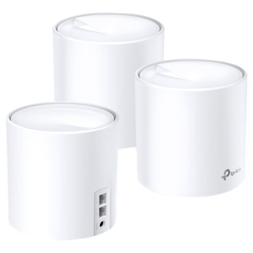 TP-LINK Deco X60 AX3000 Wi-Fi 6 Whole-Home Mesh System 3-pack Quad-core CPU 2x GE RJ45 4x int.antennas MU-MIMO