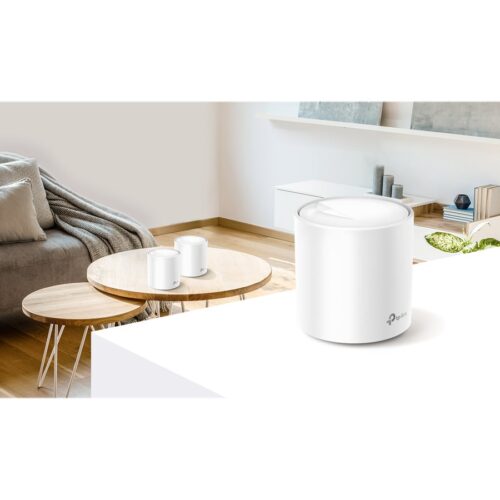 TP-LINK Deco X60 AX3000 Wi-Fi 6 Whole-Home Mesh System 3-pack Quad-core CPU 2x GE RJ45 4x int.antennas MU-MIMO
