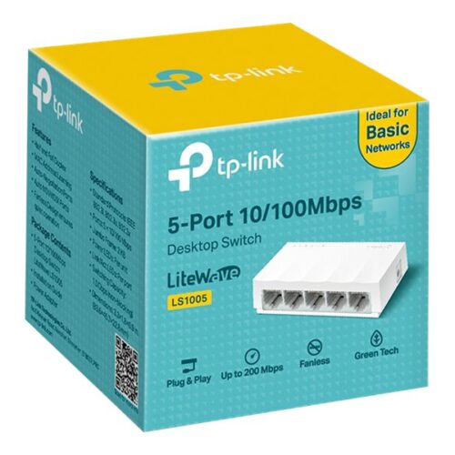 TP-LINK LiteWave 5-Port 10/100M Desktop Switch 5 10/100M RJ45 Ports Desktop Plastic Case