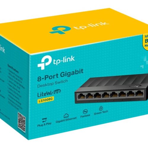 TP-LINK LiteWave 8-Port Gigabit Desktop Switch 8 Gigabit RJ45 Ports Desktop Plastic Case