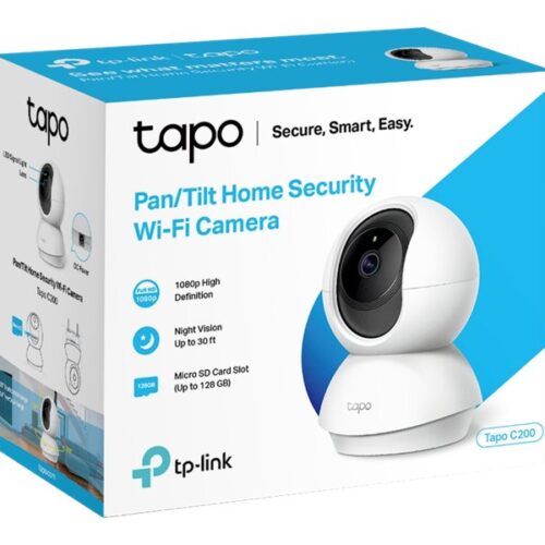 TP-LINK Pan/Tilt Home Security WiFi Camera Day/Night view 1080p FHD Micro SD card storage Up to 128Go H.264 Video 360/114 view angle