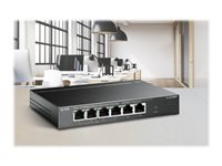 TP-LINK TL-SF1006P 6-Port 10/100Mbps Steel Desktop Switch with 4-Port PoE+ 67W PoE budget