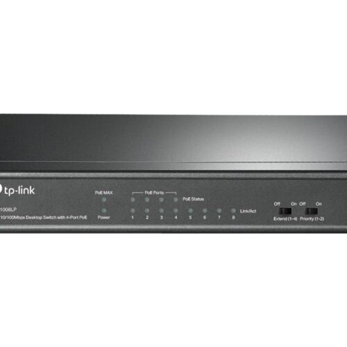 TP-LINK TL-SF1008LP 8-Port 10/100 Mbps Desktop Switch with 4-Port PoE 41W PoE budget