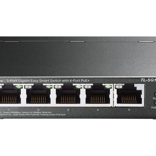 TP-LINK TL-SG105PE 5-Port Gigabit Easy Smart Switch with 4-Port PoE+ 65W PoE budget Desktop Steel Case