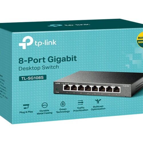 TP-LINK TL-SG108S 8-Port Desktop Gigabit Ethernet Switch Steel Case