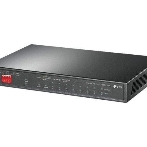 TP-LINK TL-SG1210MP PoE+ Desktop Switch 8x 10/100/1000Mbps + 1x Gbit Combo SFP + 2x Gbit Non-PoE RJ45 123W budget Isolation Priority