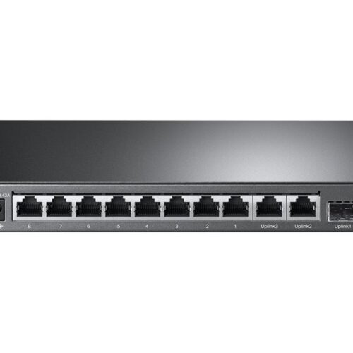 TP-LINK TL-SL1311MP 8×10/100 PoE+ 2x Gigabit Non-PoE Ports 1x Gigabit SFP Slot 124W PoE budget Desktop Steel Case