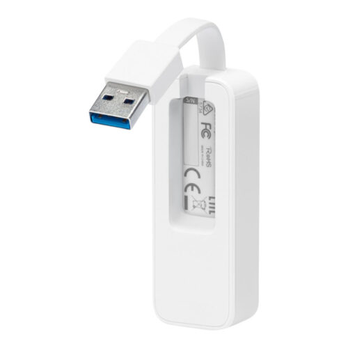 TP-LINK USB 3.0 to Gigabit Ethernet Adapter, 1 port USB 3.0 connector and 1 port Ethernet port