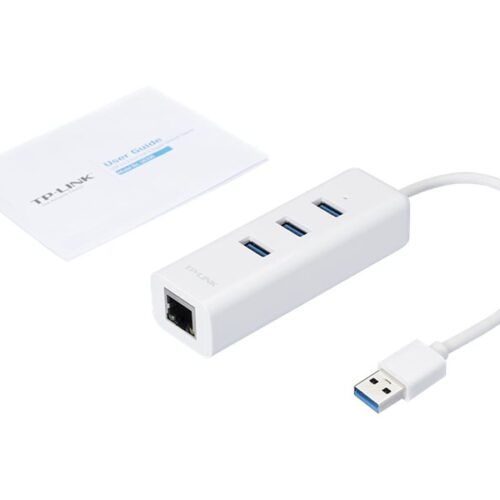 TP-LINK USB 3.0 to Gigabit Ethernet Network Adapter 3-Port USB 3.0 Hub 1 USB 3.0 connector 1 Gigabit Ethernet port 3 USB 3.0 ports
