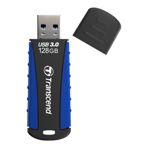 TRANSCEND 128Go Clé USB 3.1 Gen 1 – Antichoc Bleu marine