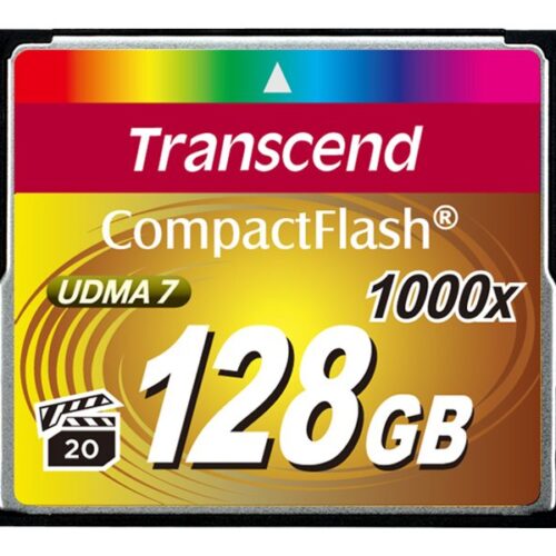 TRANSCEND 128Go CompactFlash Card 1000x up to writespeed 160Mo/s and writespeed up to 120Mo/s Ultra DMA UDMA transfer mode 7