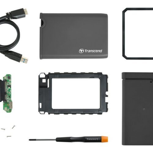 TRANSCEND Kit Boîtier vide pour 2.5p SSD/Disque Dur USB 3.1 Gen 1
