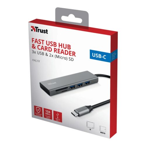 TRUST HALYX Fast USB-C Hubs Card Reader