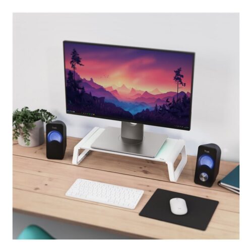 TRUST MONTA Glass Monitor Stand White