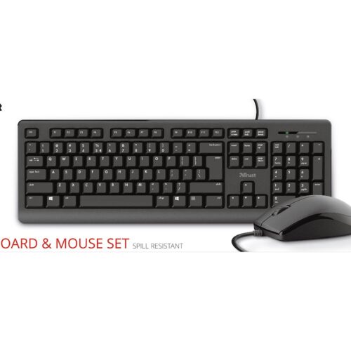 TRUST Primo Wired Keyboard and Mouse Set Black AZERTY (FR)