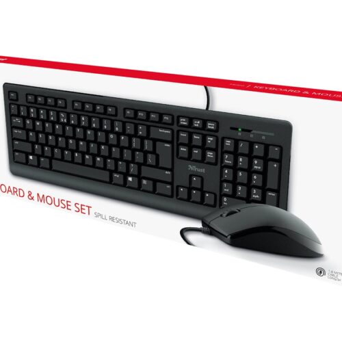 TRUST Primo Wired Keyboard and Mouse Set Black AZERTY (FR)