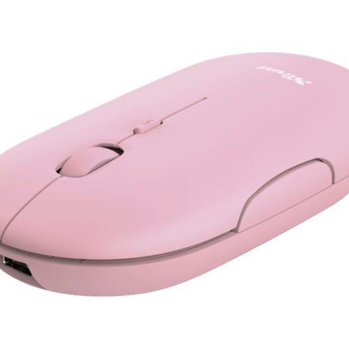 TRUST PUCK Ultra-Thin Wireless Rechargeable Mouse Pink